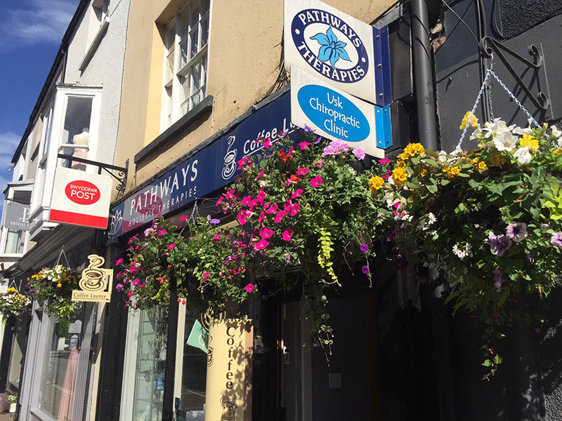 flowers on a building