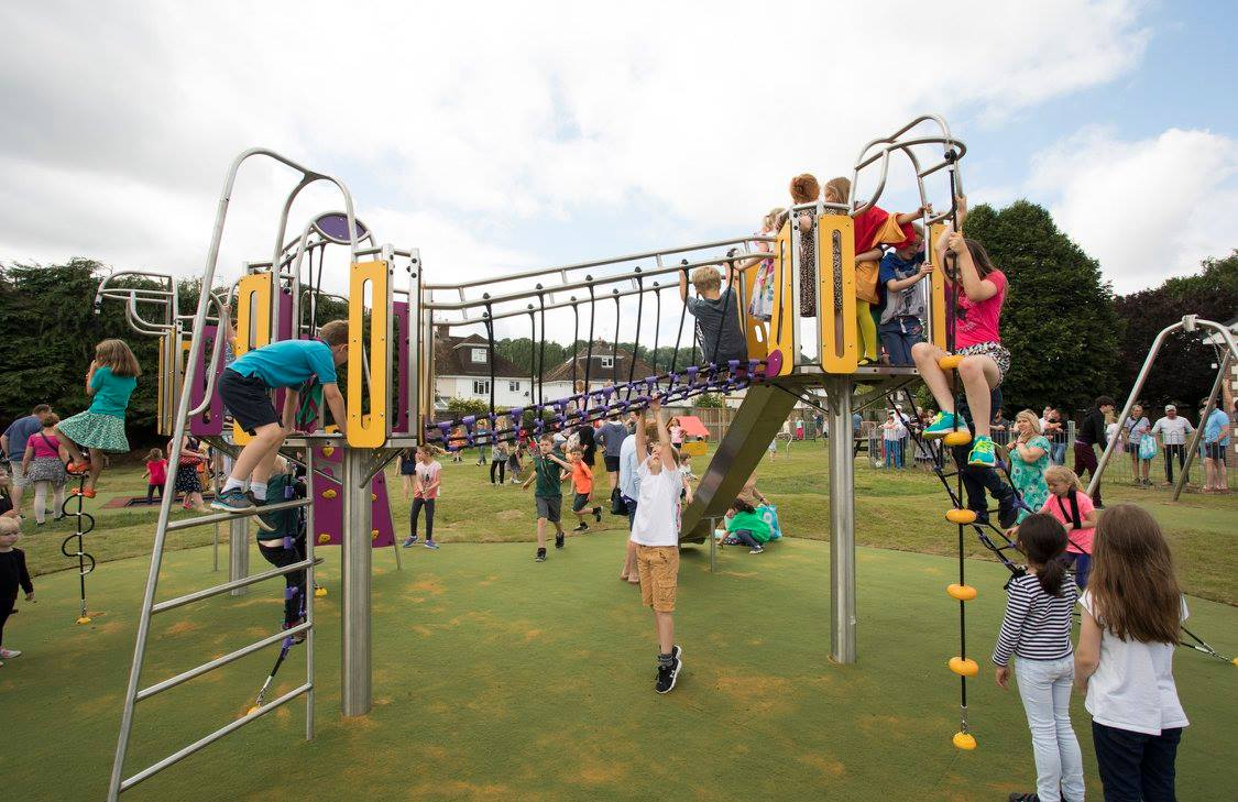 children playing at usk park