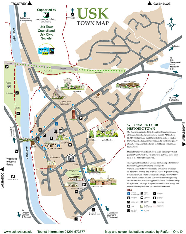 Map of Usk