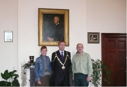 Councillors at the unveiling of the portrait of the 2nd Baronet of the Library